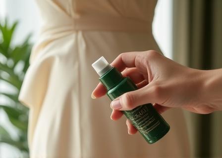 Applying eco-protectant to delicate silk dress